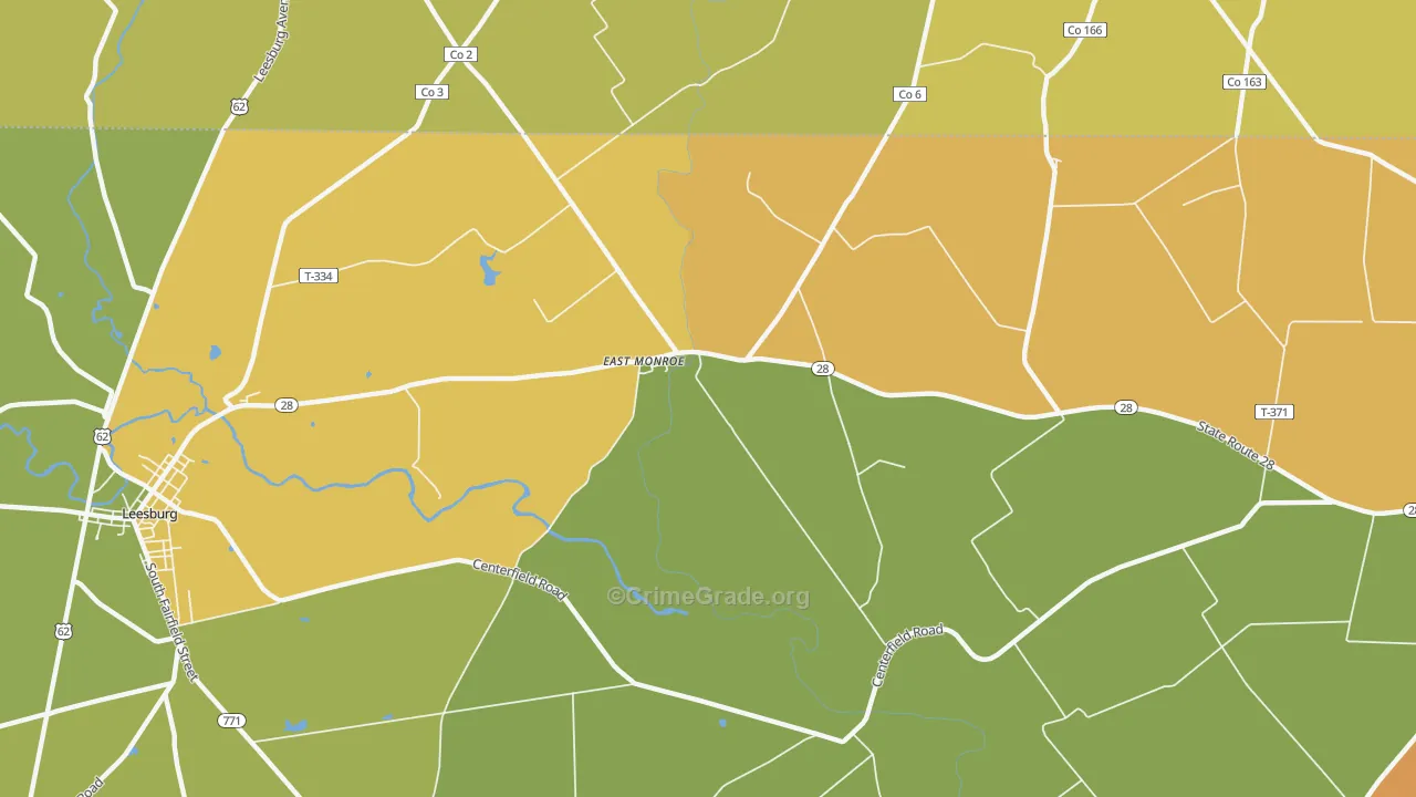 East Monroe, OH Map of Murder Rates