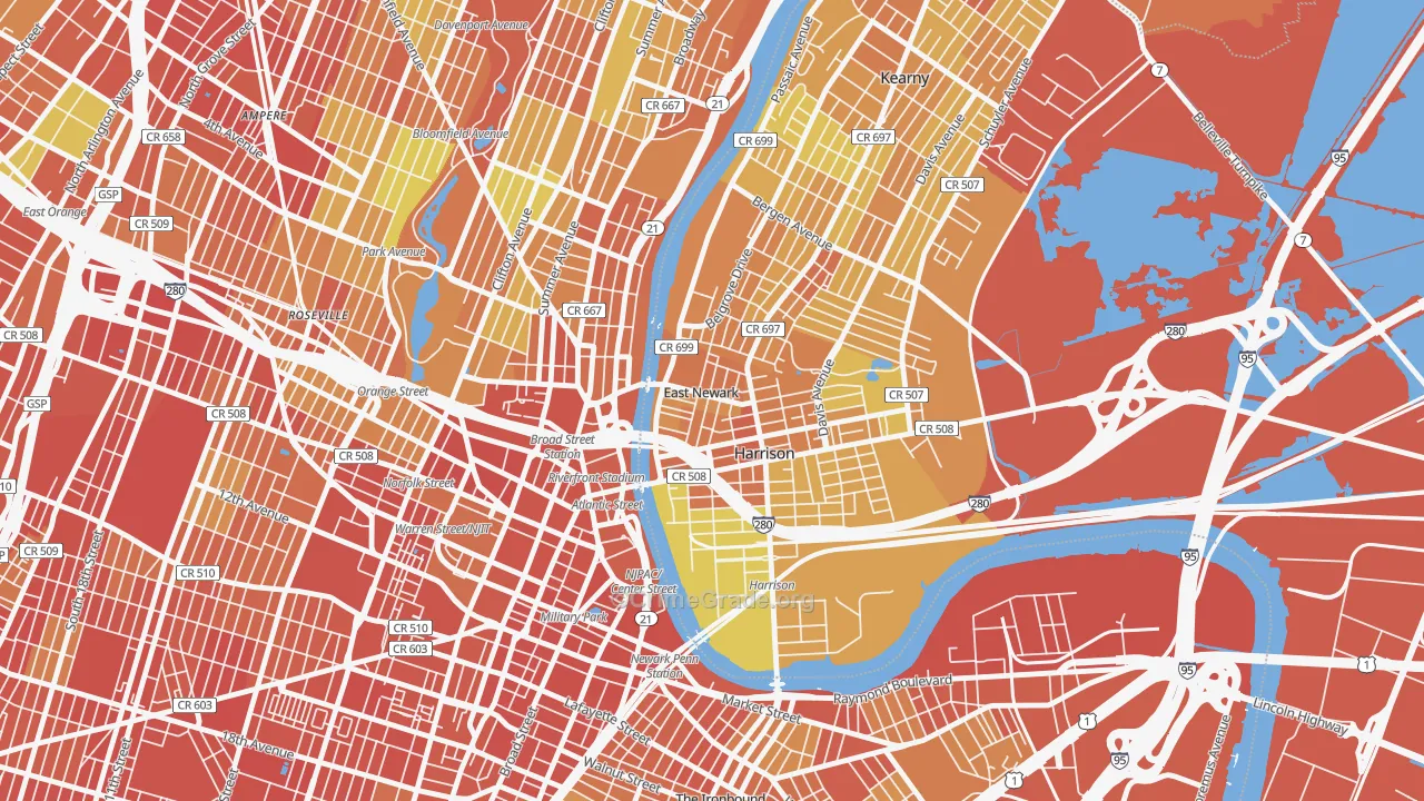 East Newark, NJ Map of Murder Rates