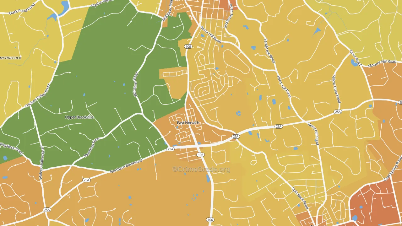 East Norwich, NY Map of Murder Rates