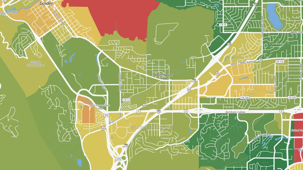 East Old Golden Road, West Pleasant View, CO Map of Murder Rates