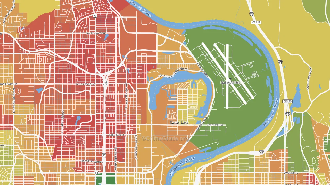 East Omaha, Omaha, NE Map of Murder Rates