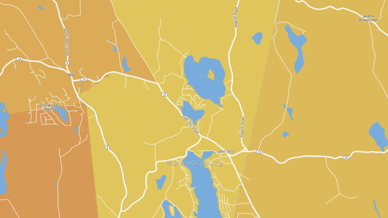 East Otis, MA Map of Murder Rates
