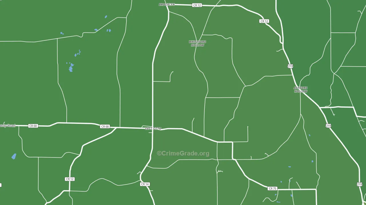 East Otto, NY Map of Murder Rates