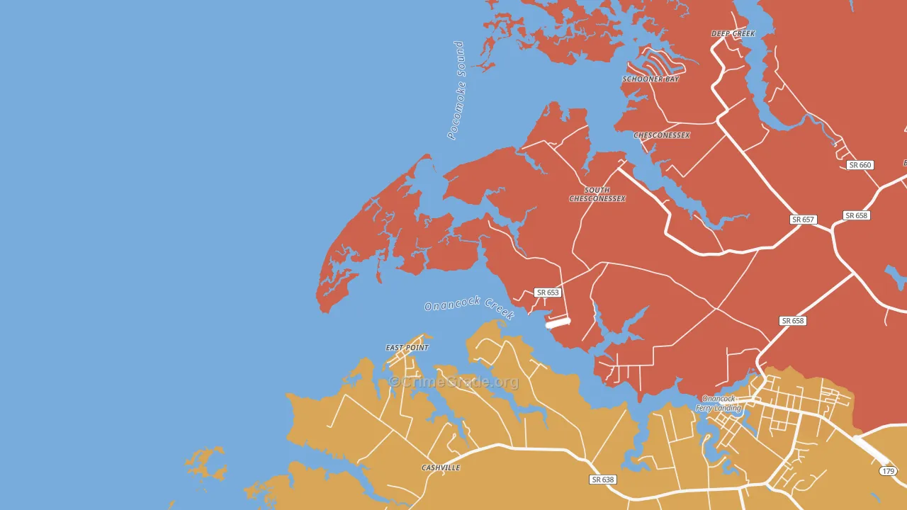 East Point, VA Map of Murder Rates