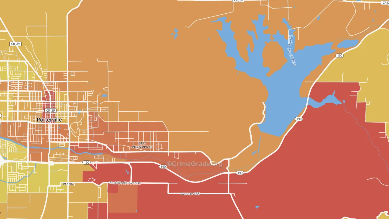 East Porterville, CA Map of Murder Rates