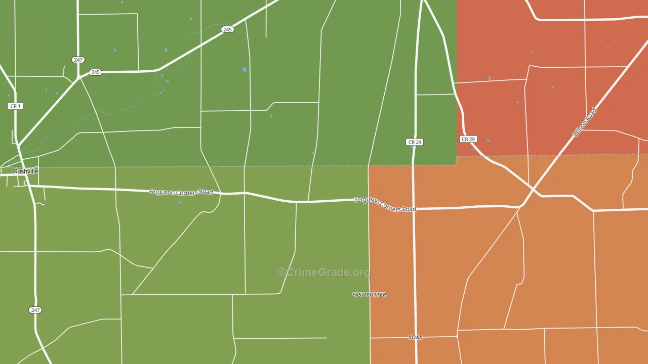 East Potter, NY Map of Murder Rates