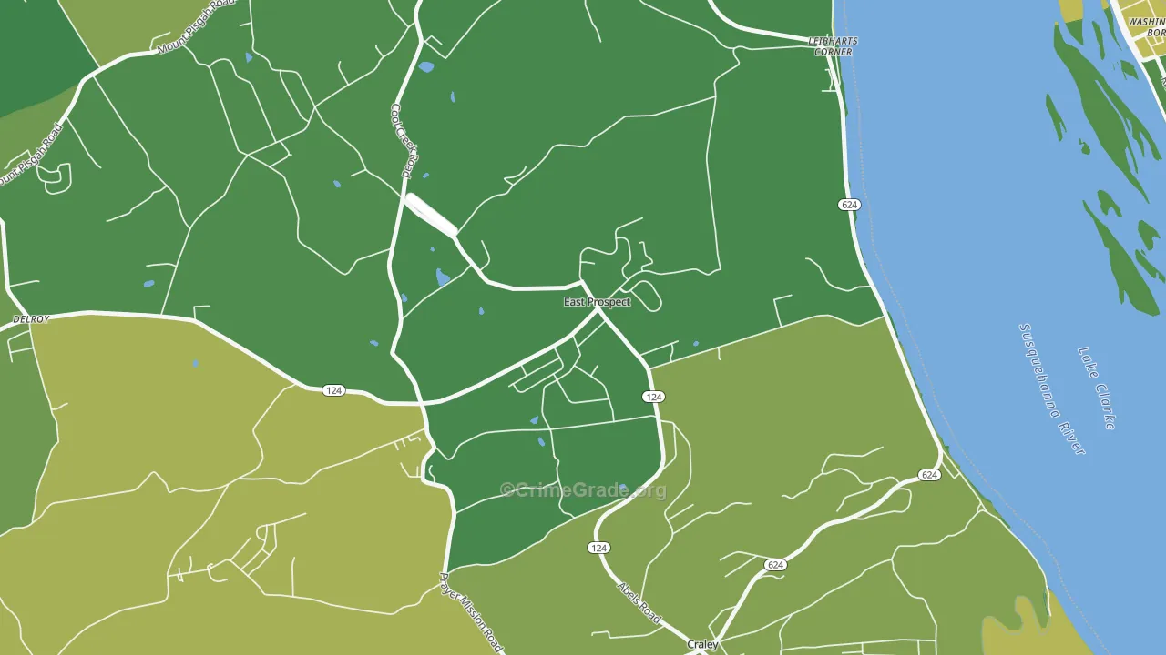 East Prospect, PA Map of Murder Rates