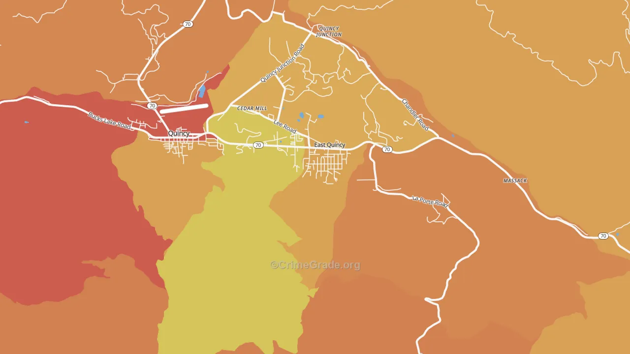 East Quincy, CA Map of Murder Rates
