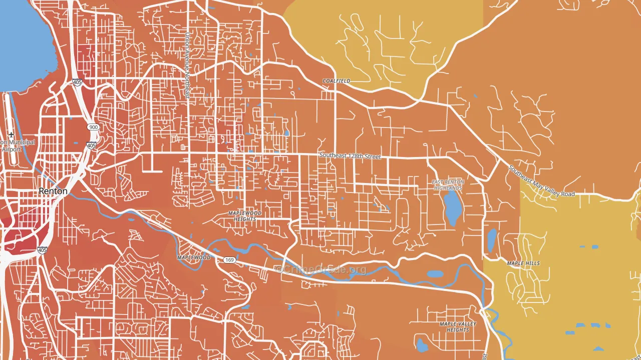 East Renton Highlands, WA Map of Murder Rates