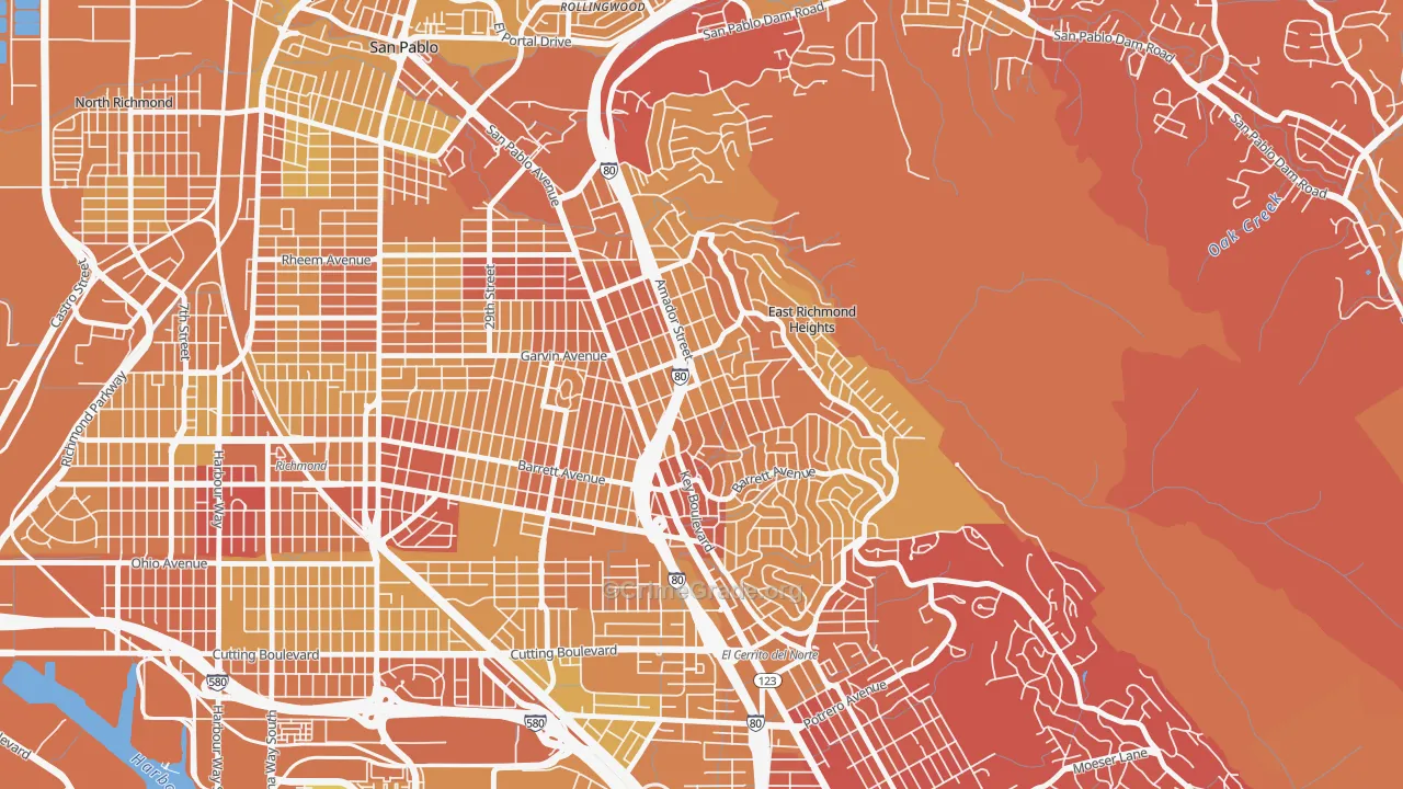 East Richmond, Richmond, CA Map of Murder Rates