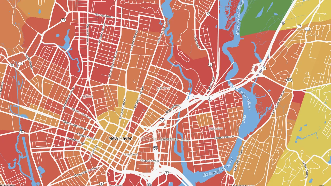 East Rock, New Haven, CT Map of Murder Rates