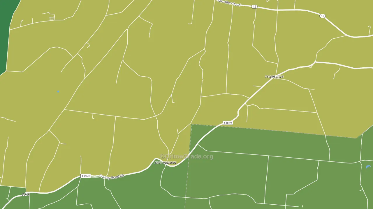 East Rodman, NY Map of Murder Rates