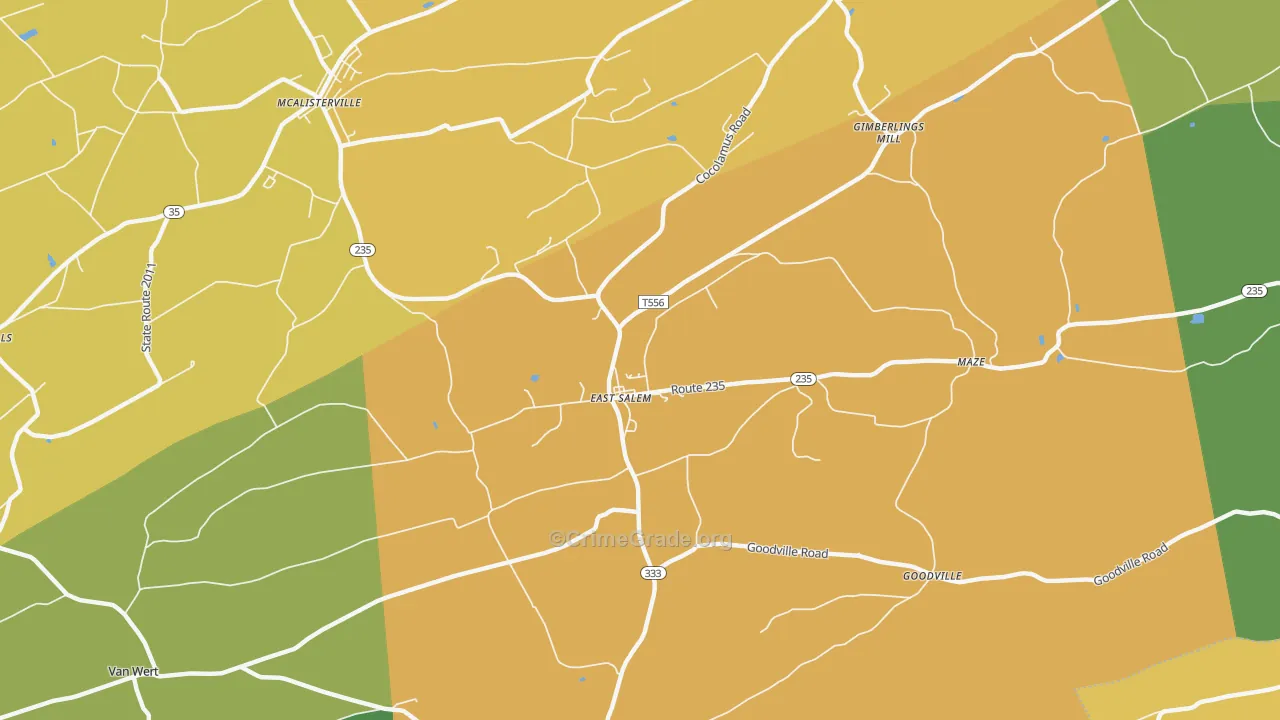 East Salem, PA Map of Murder Rates