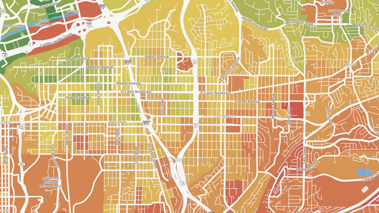 East San Diego, San Diego, CA Map of Murder Rates