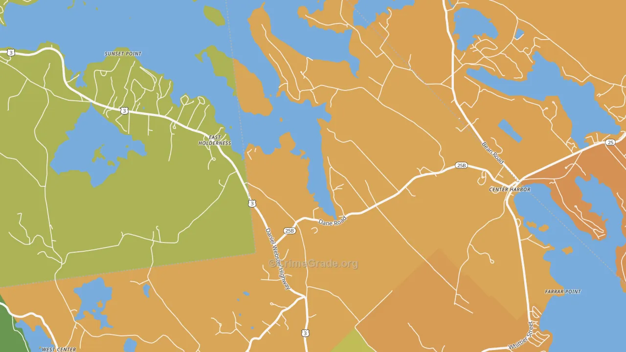 East Sandwich, NH Map of Murder Rates