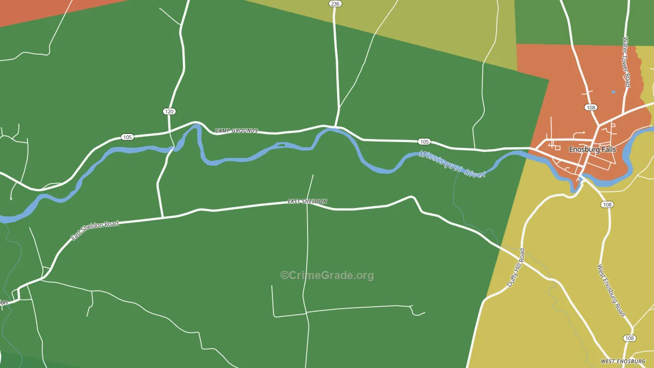 East Sheldon, VT Map of Murder Rates
