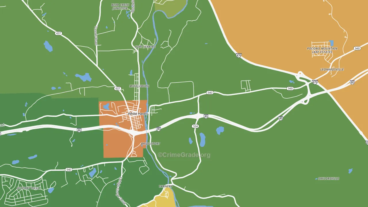 East Side, PA Map of Murder Rates