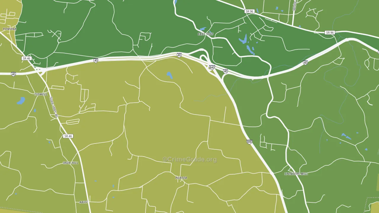 East Side, TN Map of Murder Rates