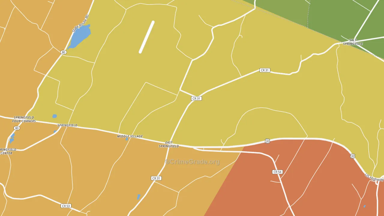 East Springfield, NY Map of Murder Rates