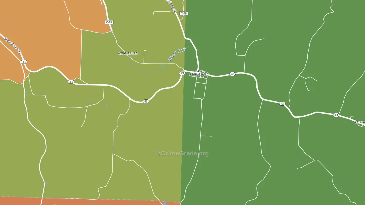East Springfield, OH Map of Murder Rates