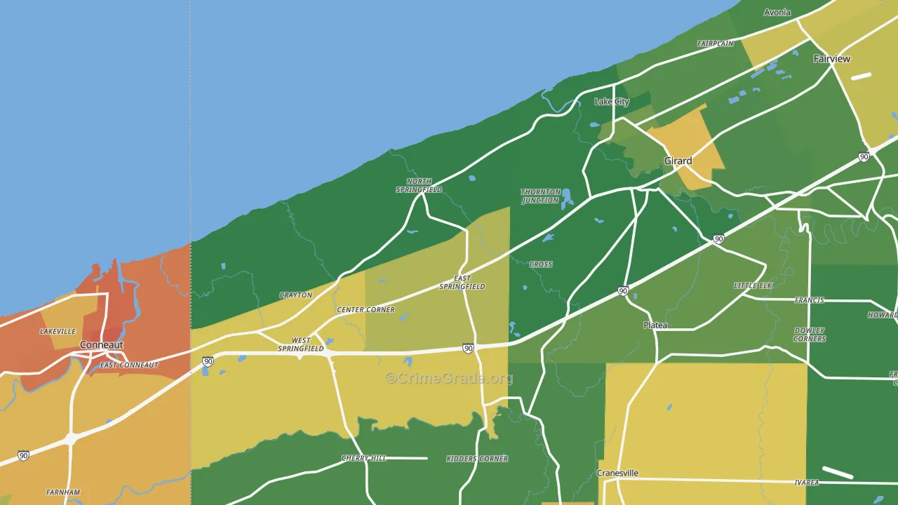 East Springfield, PA Map of Murder Rates
