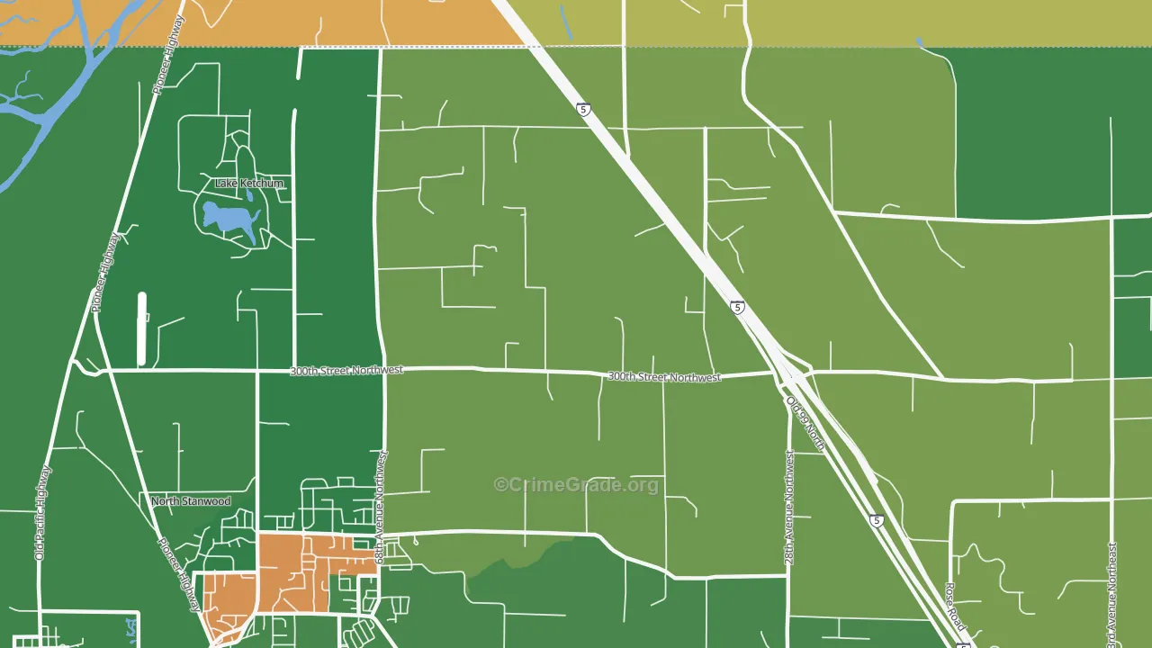 East Stanwood, WA Map of Murder Rates