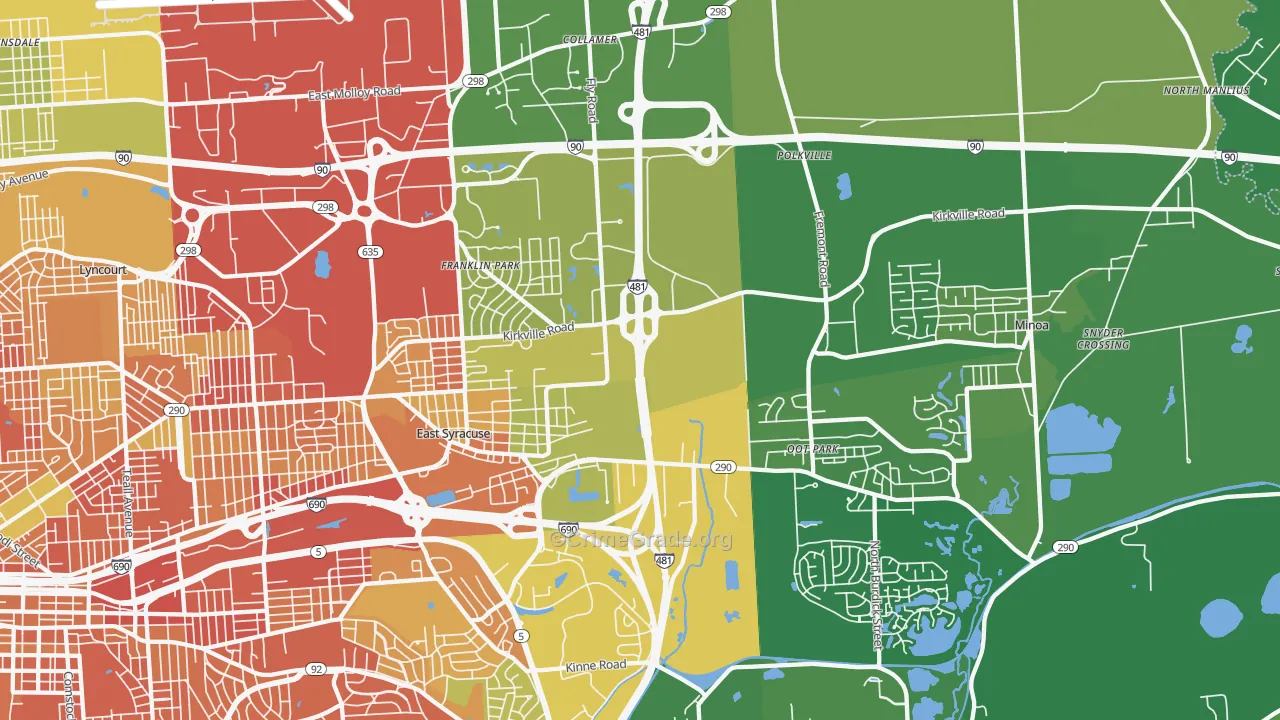 East Syracuse, NY Map of Murder Rates