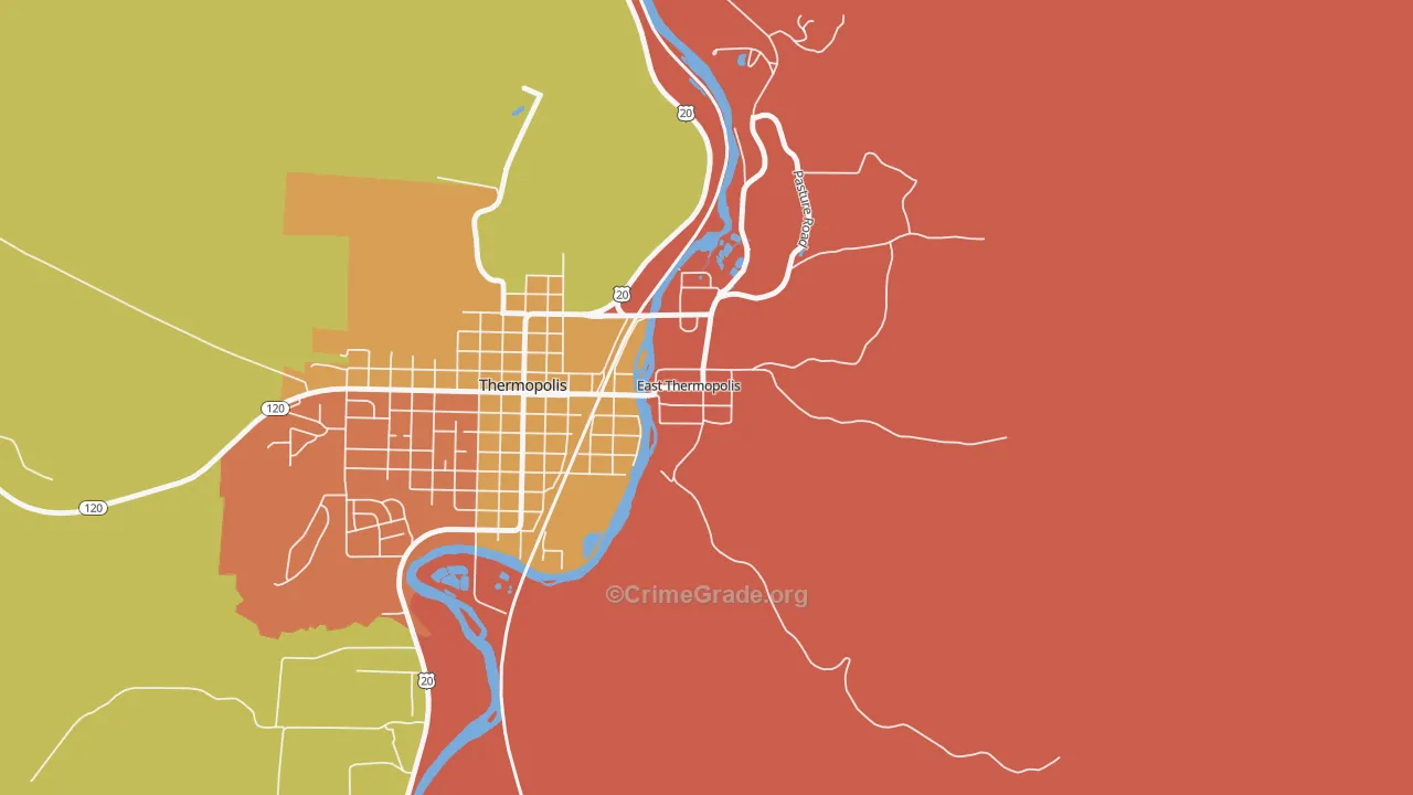 East Thermopolis, WY Map of Murder Rates