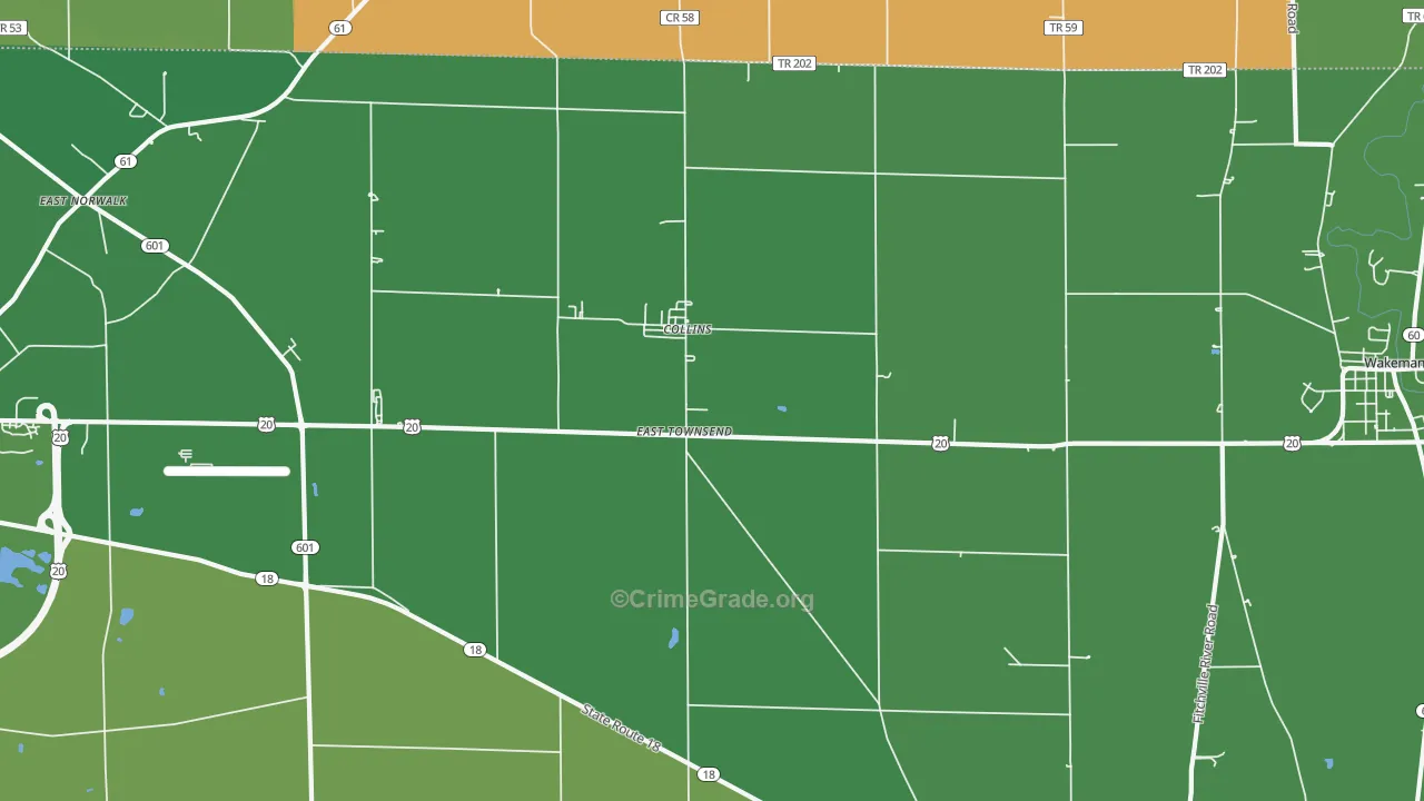 East Townsend, OH Map of Murder Rates