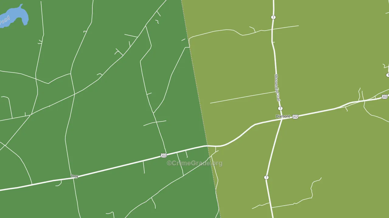 East Troy, ME Map of Murder Rates
