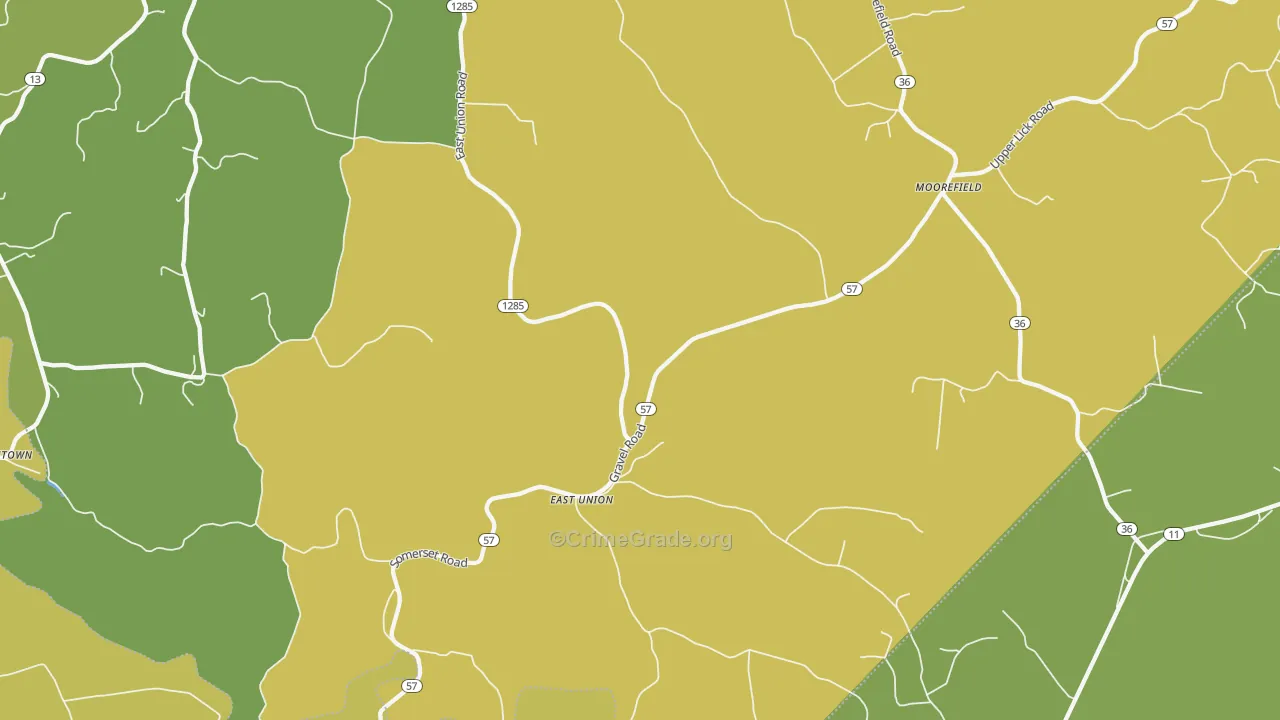 East Union, KY Map of Murder Rates