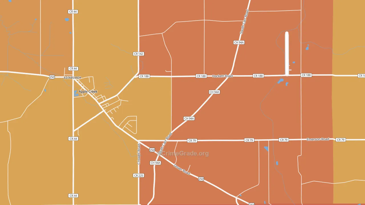 East Union, OH Map of Murder Rates