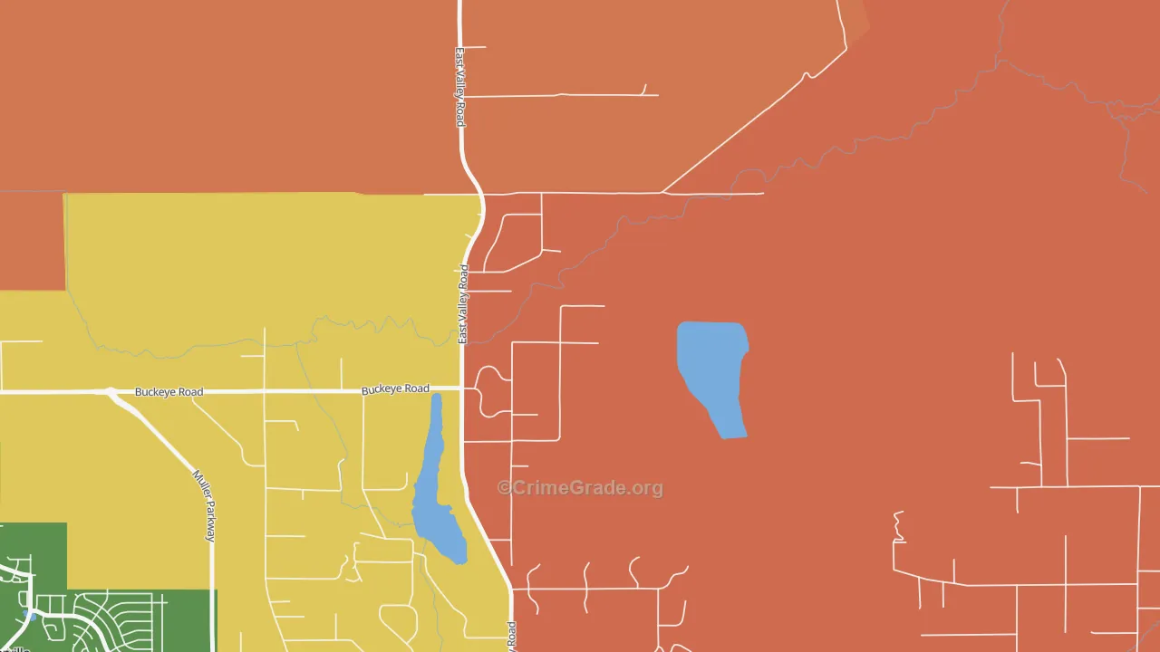 East Valley, NV Map of Murder Rates