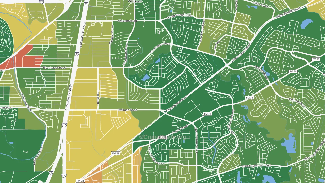 East Village, San Antonio, TX Map of Murder Rates