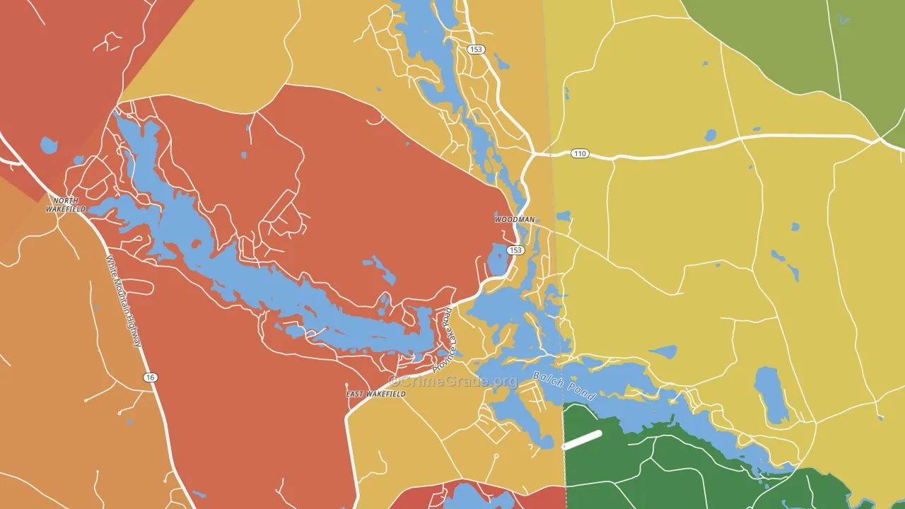 East Wakefield, NH Map of Murder Rates