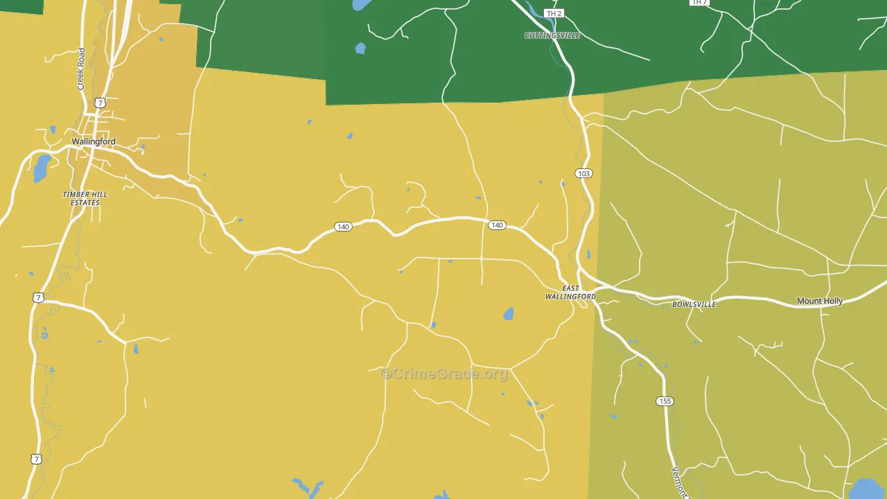East Wallingford, VT Map of Murder Rates