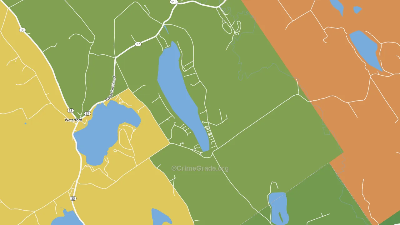 East Waterford, ME Map of Murder Rates