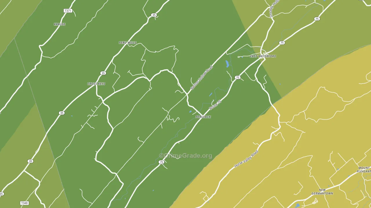 East Waterford, PA Map of Murder Rates