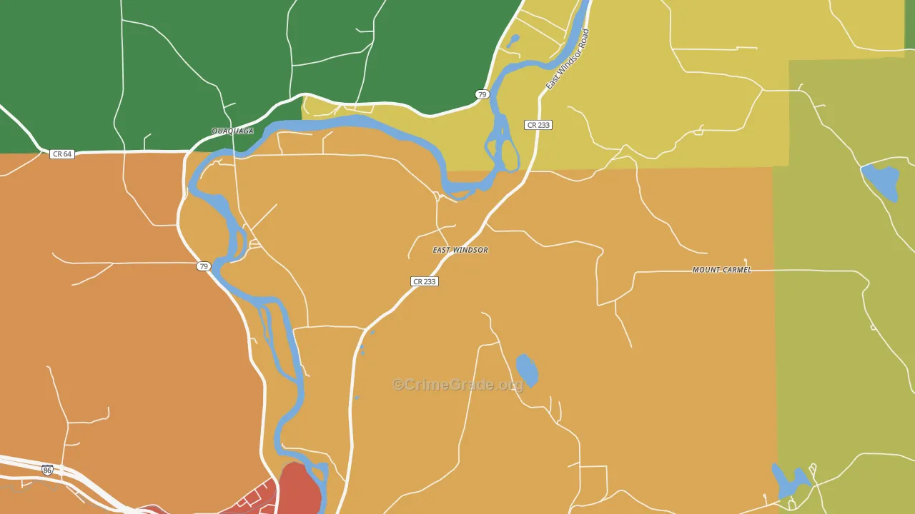 East Windsor, NY Map of Murder Rates