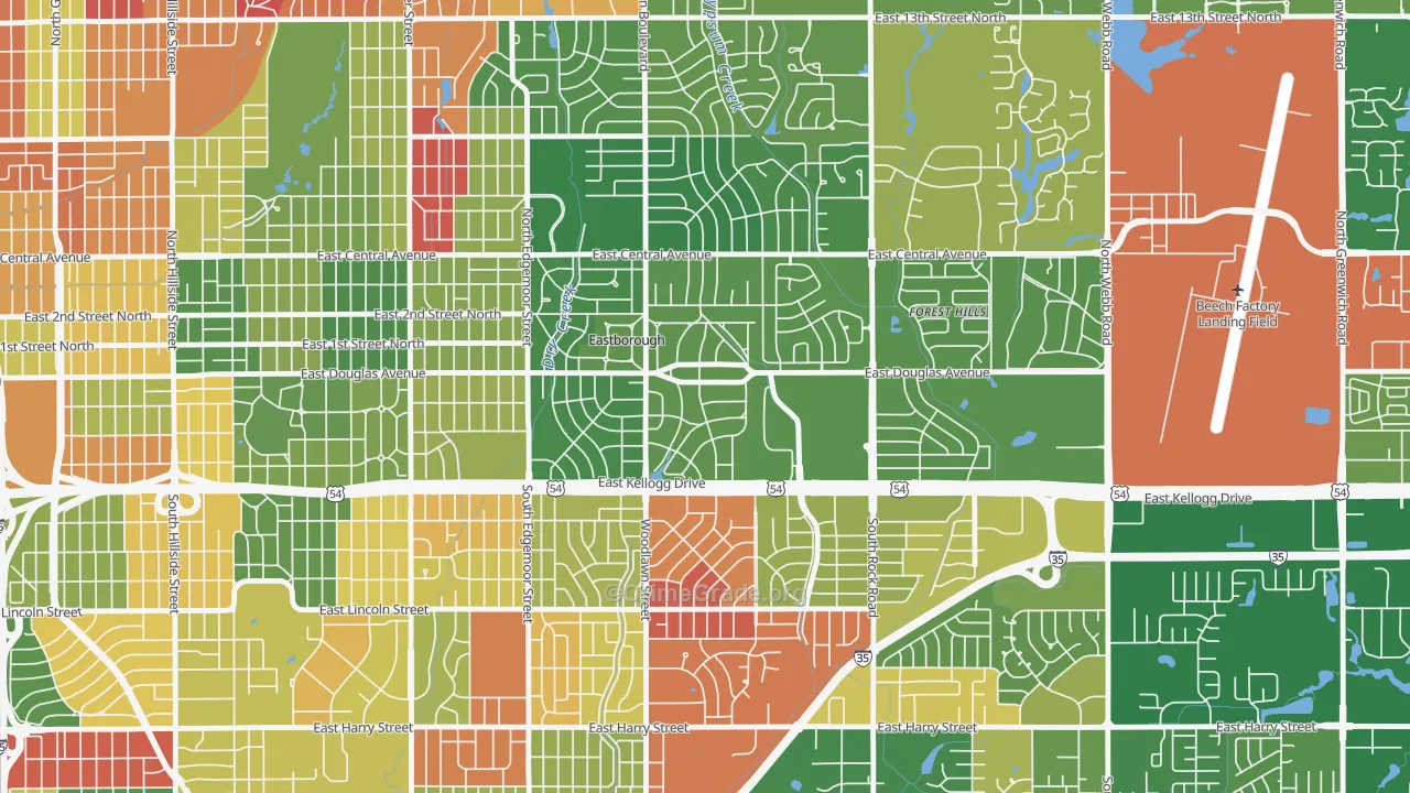 Eastborough, KS Map of Murder Rates