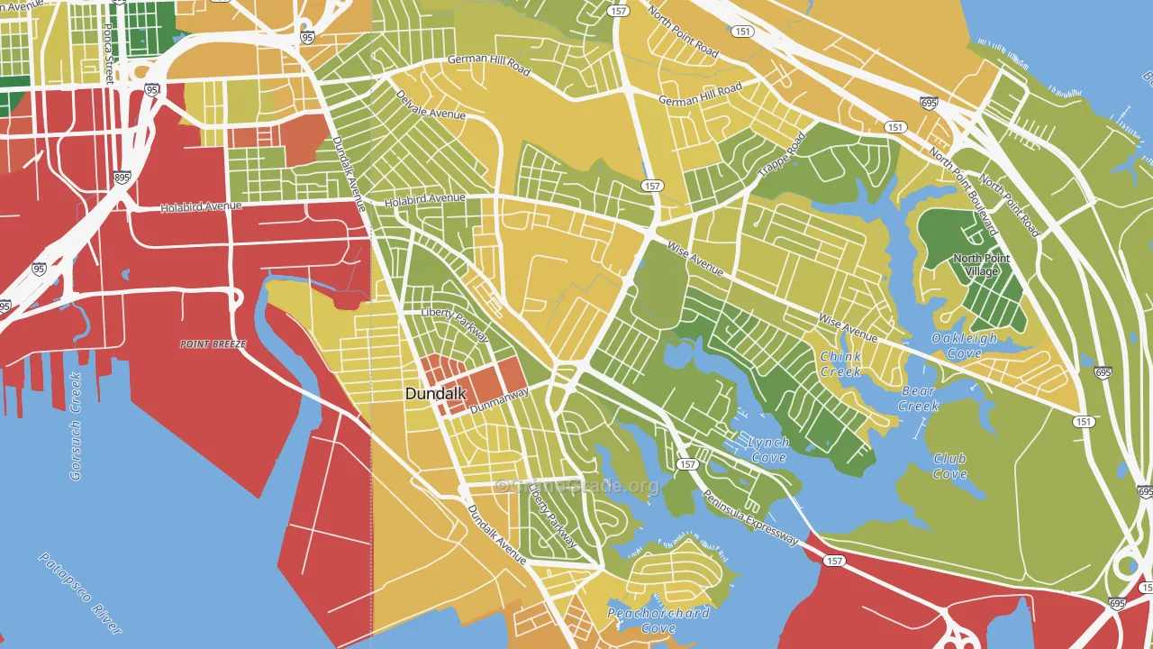 Eastfield, Dundalk, MD Map of Murder Rates