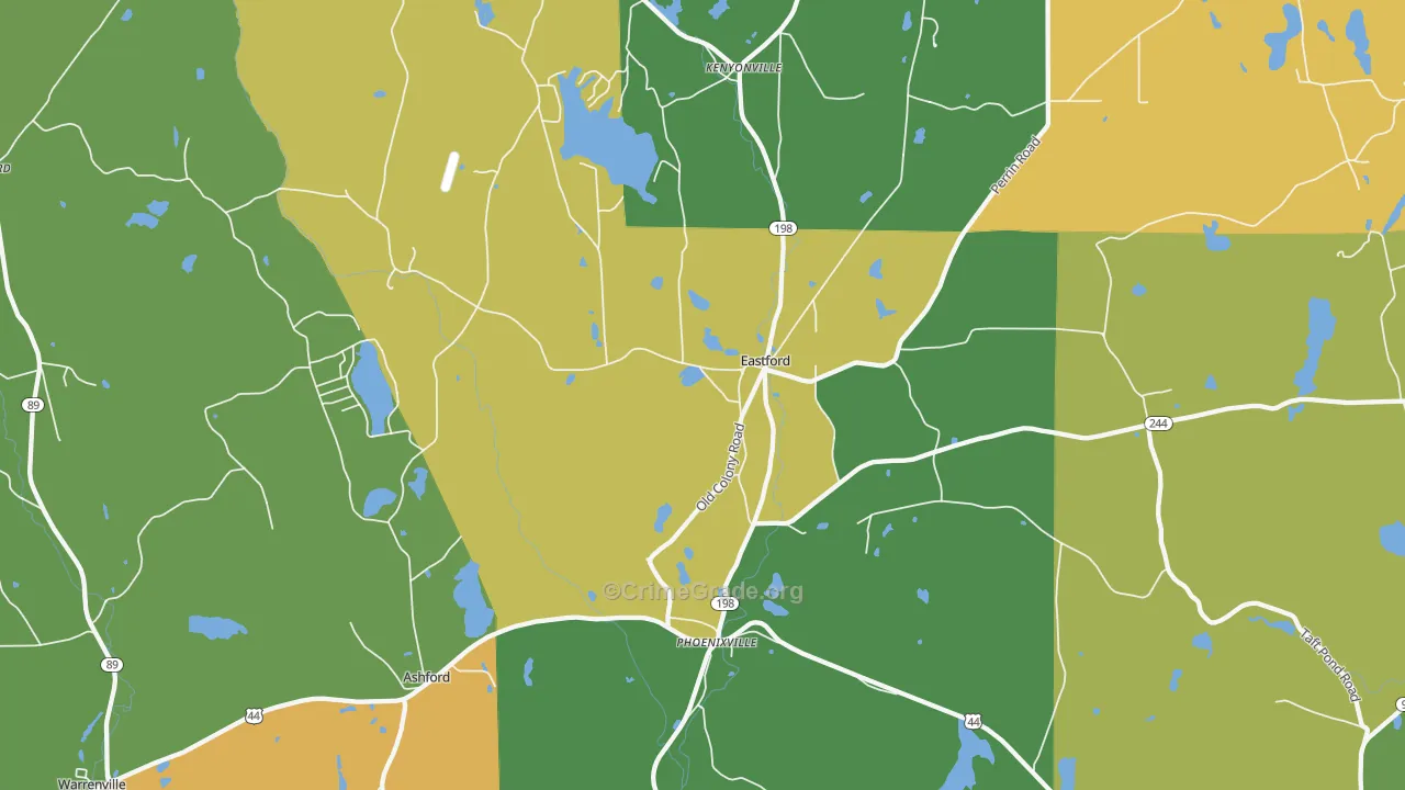 Eastford, CT Map of Murder Rates