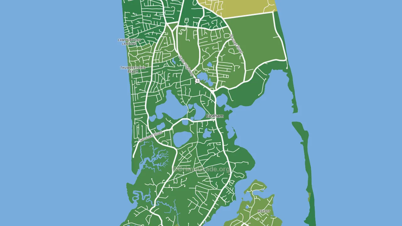 Eastham, MA Map of Murder Rates