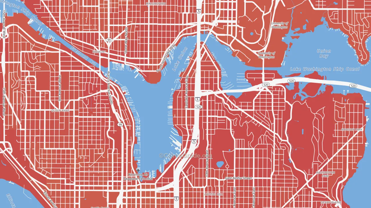 Eastlake, Seattle, WA Map of Murder Rates