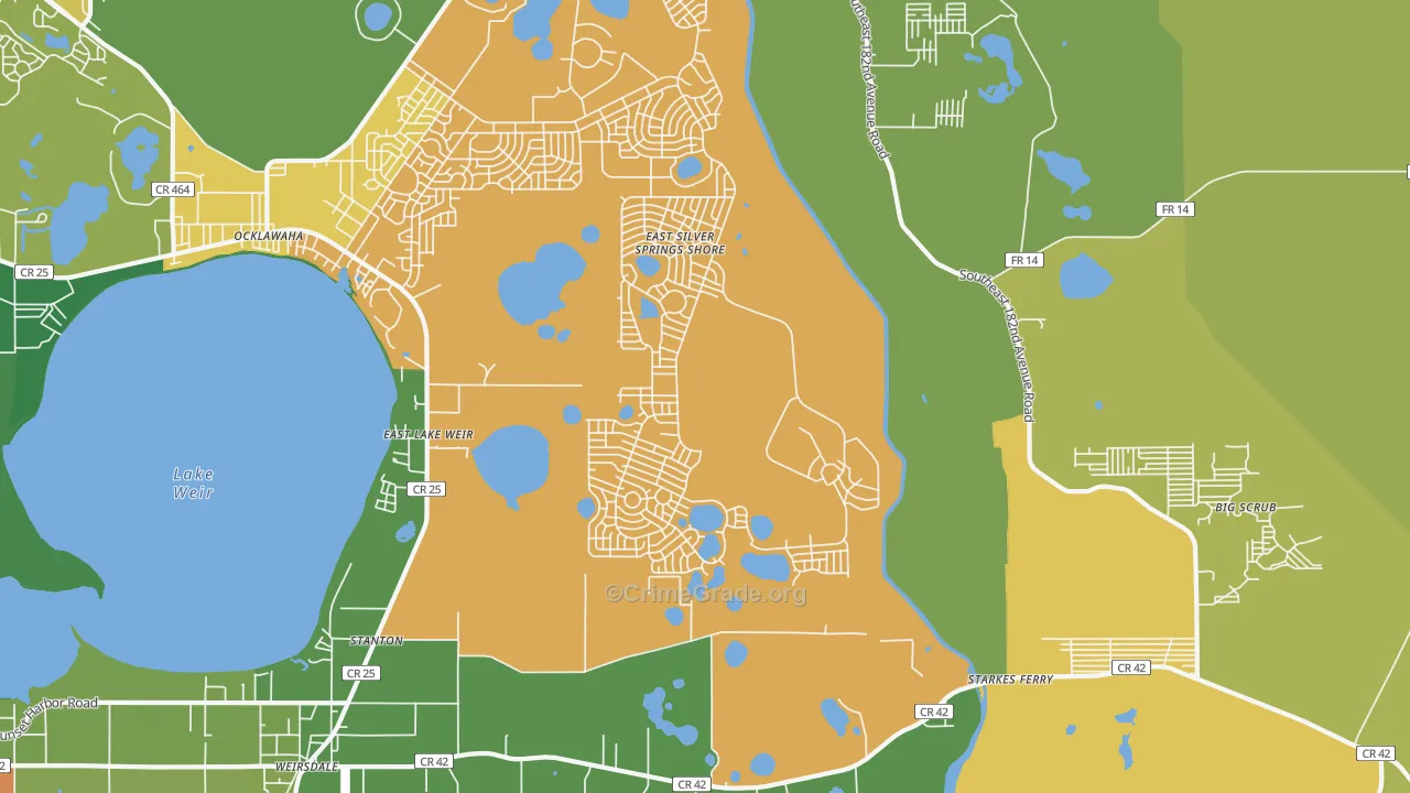 Eastlake Weir, FL Map of Murder Rates