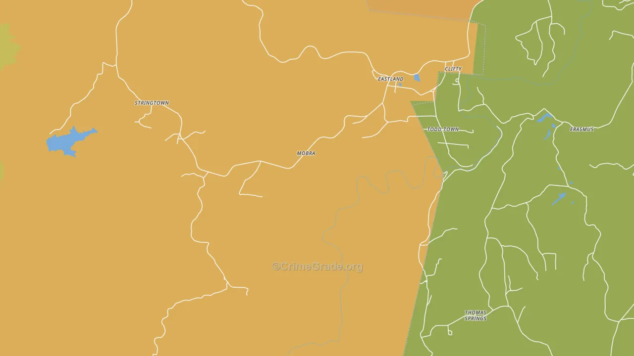 Eastland, TN Map of Murder Rates