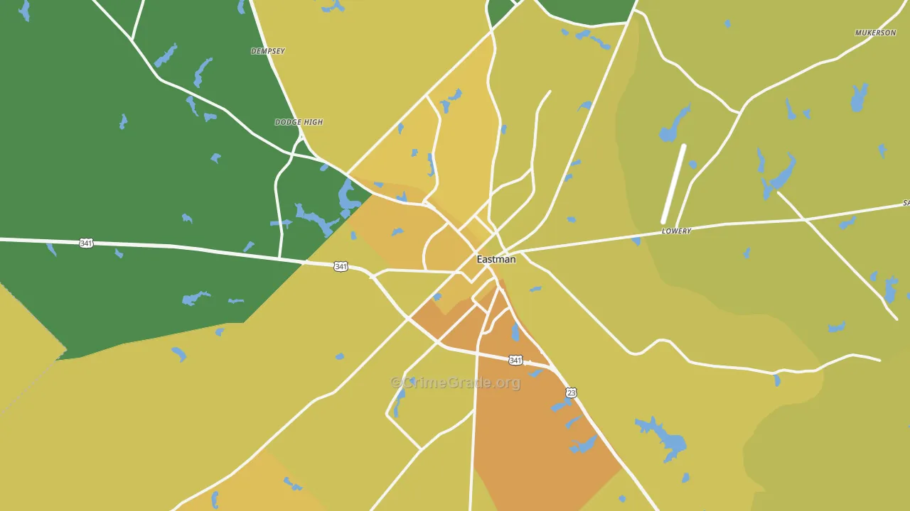 Eastman, GA Map of Murder Rates