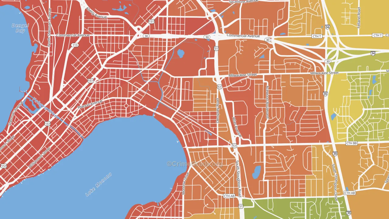Eastmorland, Madison, WI Map of Murder Rates
