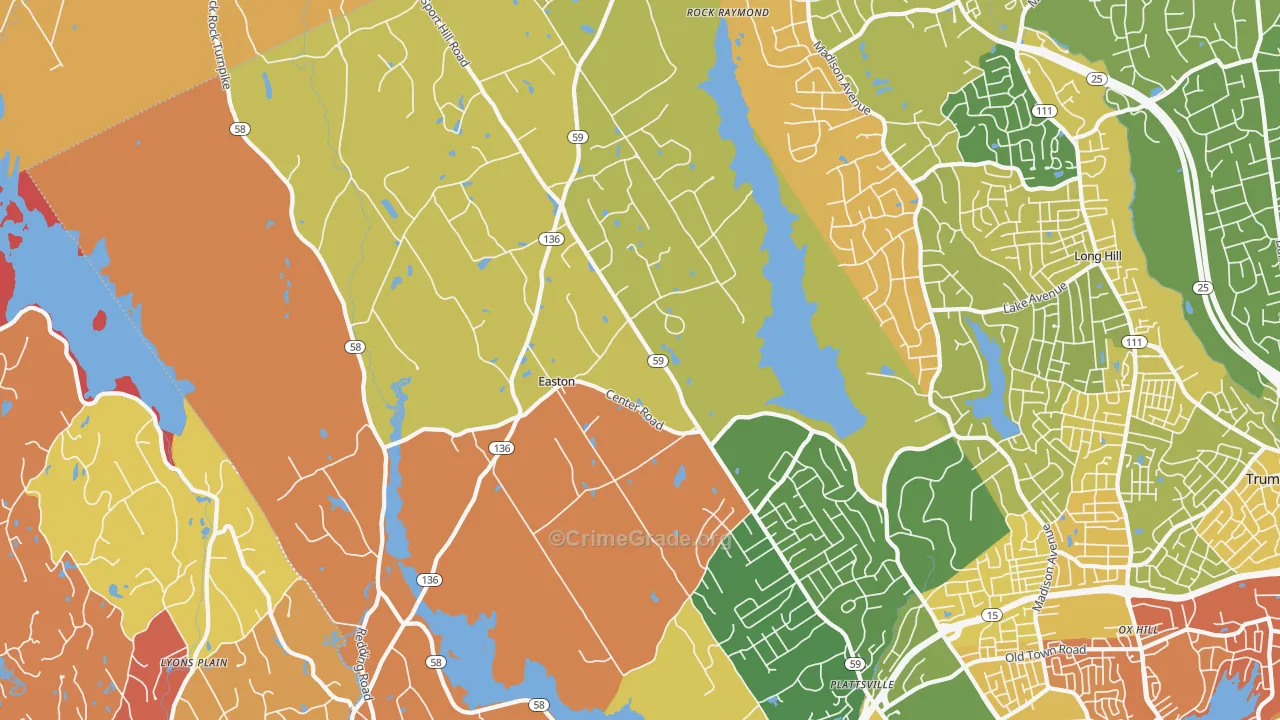 Easton, CT Map of Murder Rates