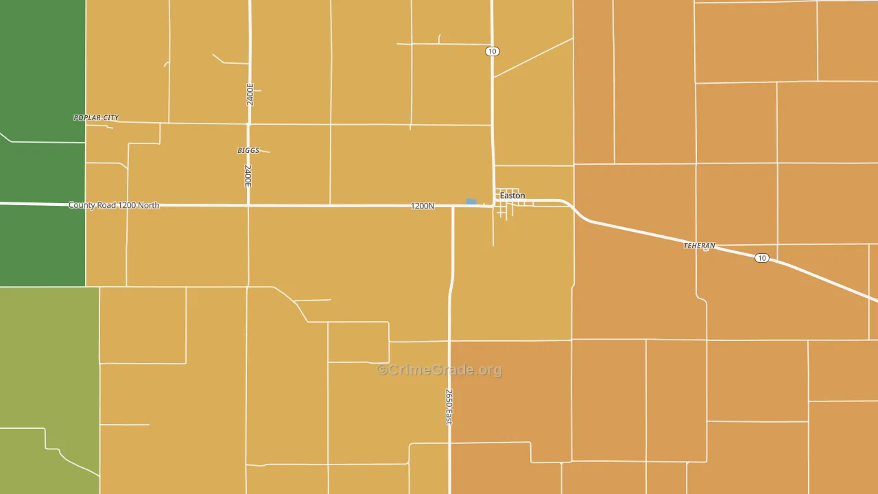 Easton, IL Map of Murder Rates